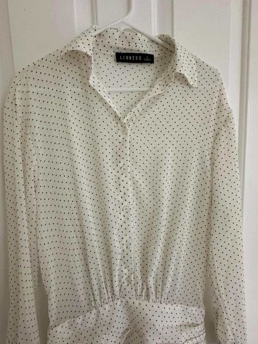 Princess Polly Cream Mini Dress with Subtle Dot Print